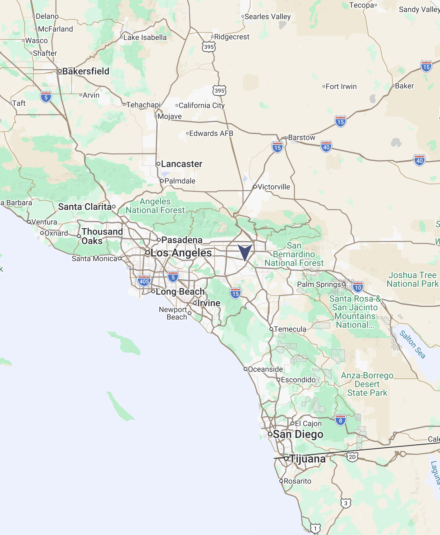 Map showing Lifetime Dental & Fastbraces at 4151 Brockton Ave., Riverside, CA 92501